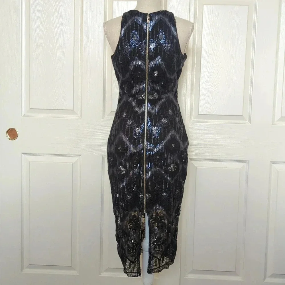 Alexia Admor Sequin Black & Navy Mini Dress - Picture 7 of 9
